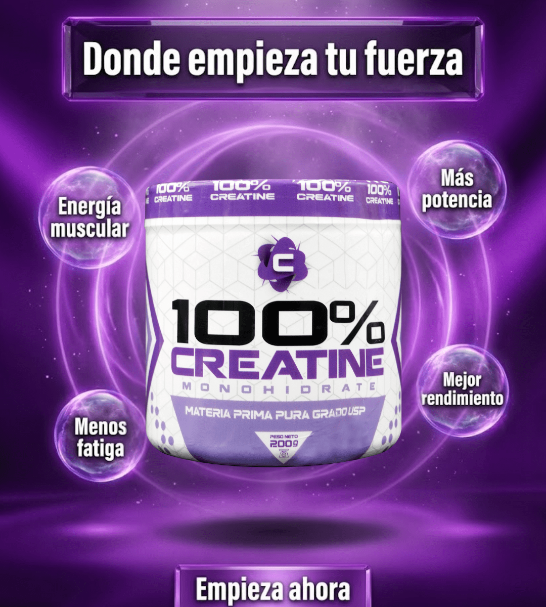 Creatina Monohidratada 100% Pura